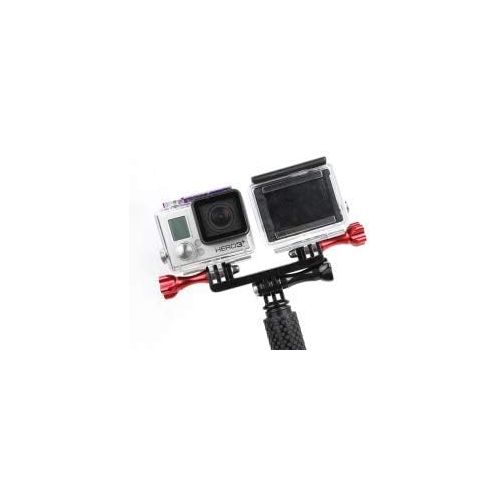  Nechkitter Dual Twin Mount Adapter for GoPro Hero 3+ 4 5 6 7 8 9 Compatible with Housing Monopod