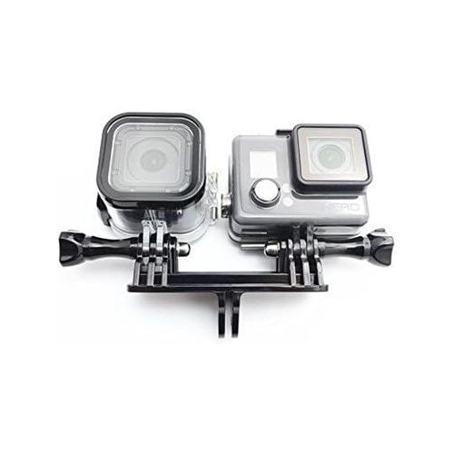  Nechkitter Dual Twin Mount Adapter for GoPro Hero 3+ 4 5 6 7 8 9 Compatible with Housing Monopod