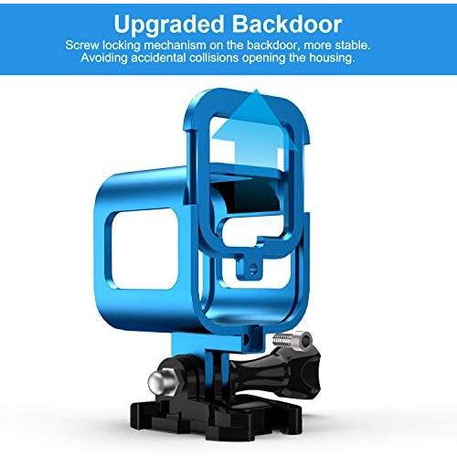  Nechkitter Aluminum Frame Housing Case for GoPro Hero 5 Session / 4 Session/Hero Session, CNC Aluminum Alloy Solid Protective Case with Wrench ?Blue