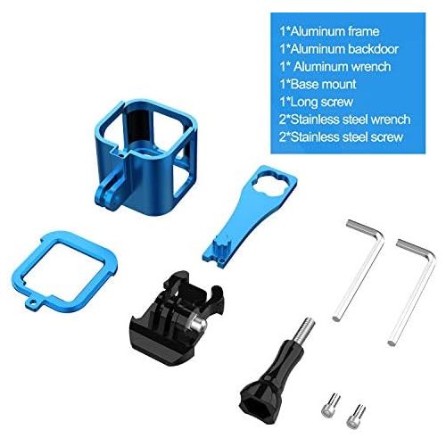  Nechkitter Aluminum Frame Housing Case for GoPro Hero 5 Session / 4 Session/Hero Session, CNC Aluminum Alloy Solid Protective Case with Wrench ?Blue