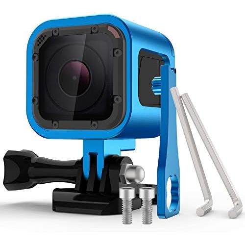  Nechkitter Aluminum Frame Housing Case for GoPro Hero 5 Session / 4 Session/Hero Session, CNC Aluminum Alloy Solid Protective Case with Wrench ?Blue