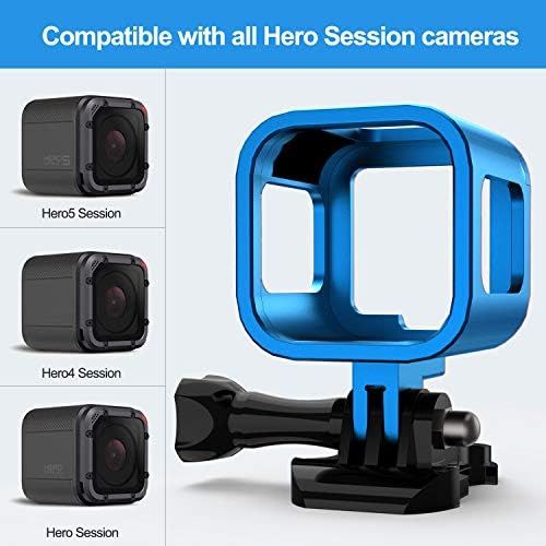  Nechkitter Aluminum Frame Housing Case for GoPro Hero 5 Session / 4 Session/Hero Session, CNC Aluminum Alloy Solid Protective Case with Wrench ?Blue