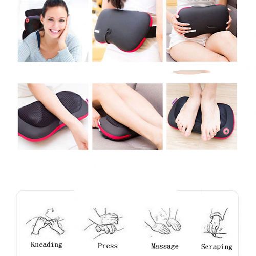 Neck massager Shiatsu Neck Back Massager, Electric Massage Pillow With Warm For Shoulders Calf Legs And Foot, Relax Muscles & Relieve, Portable & Ergonomic