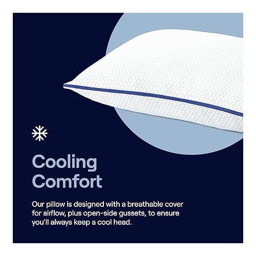  Nectar Tri-Comfort Cooling Pillow - Adjustable Support & Firmness - Cooling Cover - Pressure Relief - Helps Reduce Neck Pain - Premium Memory Foam & Microfiber Down Alternative