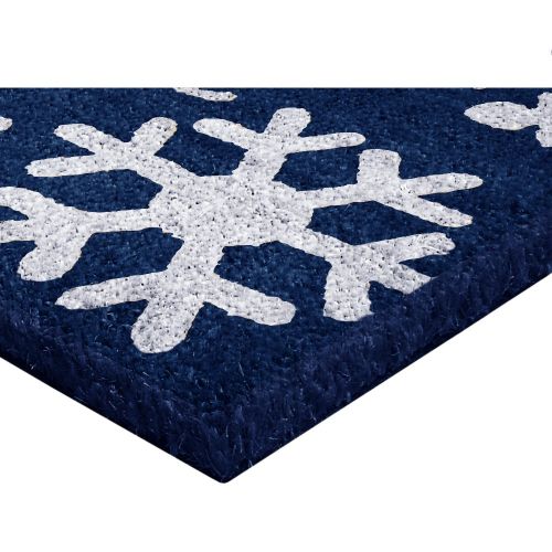  Nedia Home 33049 Superscraper 30 X 18 Vinyl Coir, Snowflakes Blue