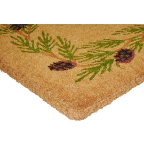  Nedia Home Heavy Duty Coco Mat with Evergreen Border, 22 by 36-Inch, Monogrammed K