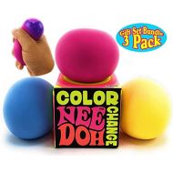 [아마존베스트]Nee-Doh Schylling Color Change Groovy Glob! Squishy, Squeezy, Stretchy Stress Balls Blue, Yellow & Pink Complete Gift Set Party Bundle - 3 Pack