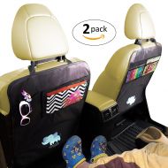 Neelos Essentials Superior Car Seat Back Protectors, Kick Mats With Organizer, 2 Pack with FREE GIFT - Best Backseat...