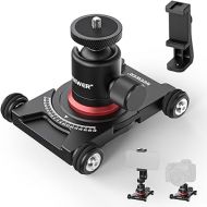 NEEWER Camera Slider Dolly with Ball Head & Phone Clamp,4 Wheeled Tabletop Dolly Manual Skater with 360° Panorama Compatible with DSLR Camera Video Camcorder GoPro iPhone and Android Smartphone, SD001