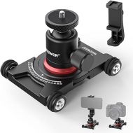 NEEWER Camera Slider Dolly with Ball Head & Phone Clamp,4 Wheeled Tabletop Dolly Manual Skater with 360° Panorama Compatible with mirrorless Camera GoPro iPhone and Android Smartphone, SD001
