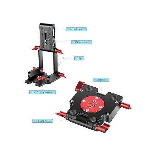 니워 Neewer Upgraded Z-Flex Tilt Head Z Type Tripod Head with 4 Adjust/Fixing Knob, Quick Release Plate and Spirit Level for Tripod/DSLR Cameras Camcorders/Slider, Aluminium Alloy/Load Up to 6.6 Pounds