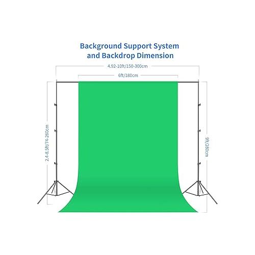 니워 NEEWER Photography Lighting kit with Backdrops, 8.5x10ft Backdrop Stands, UL Certified 5700K 800W Equivalent 24W LED Umbrella Softbox Continuous Lighting, Photo Studio Equipment for Photo Video Shoot