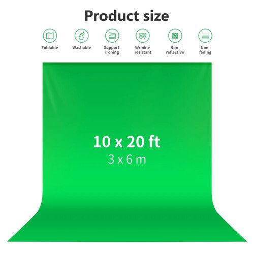 니워 Neewer Collapsible Backdrop (Green, 10 x 20')