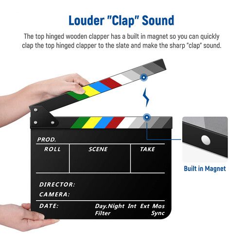 니워 Neewer Acrylic Movie/Film/Theatre Plastic Clapboard Kit (12 x 10