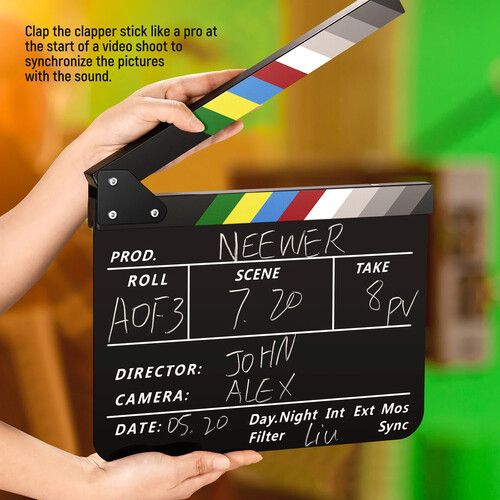 니워 Neewer Acrylic Movie/Film/Theatre Plastic Clapboard Kit (12 x 10