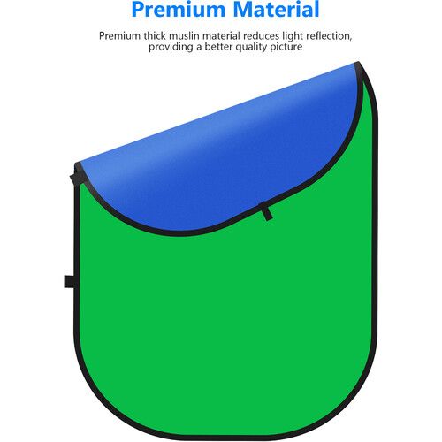 니워 Neewer Collapsible Reversible Background (5 x 6.6', Blue/Green)