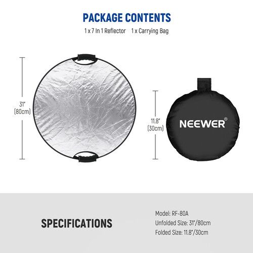 니워 Neewer 7-in-1 Collapsible Reflector with Grips (32