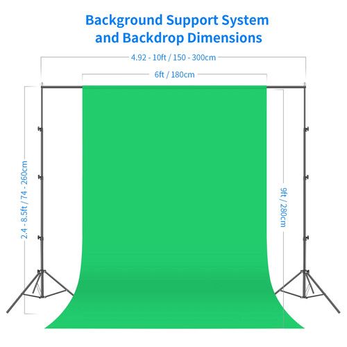 니워 Neewer 4-Light Kit with Background Support System