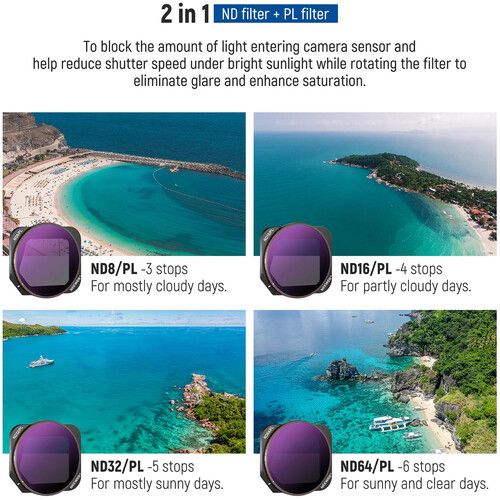 니워 Neewer ND/PL Filters for DJI Mavic 3 Classic (4-Pack)