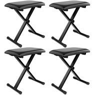 Neewer 4-Pack Black 3-Position Height Adjustment (16.5/17.5/19.5, 42cm/45cm/50cm) Folding Super-stable and Durable Padded Keyboard Benches with X-style Iron Legs
