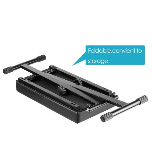 니워 Neewer Detachable Padded Keyboard Bench with X-style Iron Legs, 4-Position Height Adjustable (21.6/23.6/24.8/26.8, 55cm/60cm/63cm/68cm), Black