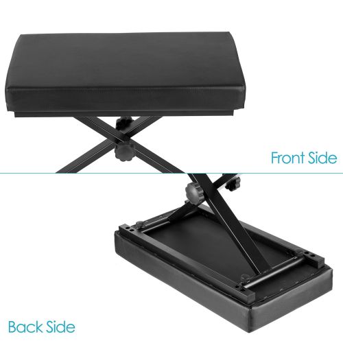 니워 Neewer Detachable Padded Keyboard Bench with X-style Iron Legs, 4-Position Height Adjustable (21.6/23.6/24.8/26.8, 55cm/60cm/63cm/68cm), Black