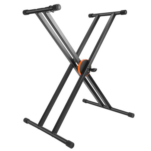 니워 Neewer Double-Braced X Frame Keyboard Stand with Upgraded Adjustment, Foldable X-Stand with Solid Steel Construction and 25.2-36.2 inches/ 64-92 centimeters Adjustable Height (Blac