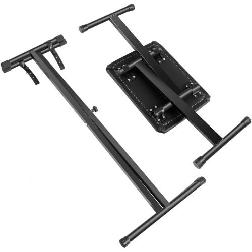니워 Neewer Keyboard Stand and Keyboard Bench Kit: Iron Adjustable Single X-style Keyboard Stand and Comfortable Padded Bench with 3-Position Adjustable Height(Black)