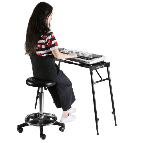 니워 Neewer Collapsible Piano Keyboard Stand for 61-key / 76-key / 88-key Keyboard with Adjustable Height from 25.6to 43.3/65cm to 110cm and Length from 29to 51.2/73cm to 130cm, Black