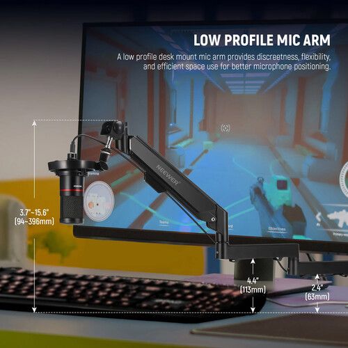 니워 Neewer Low-Profile Desk-Mount Boom Arm for Microphone