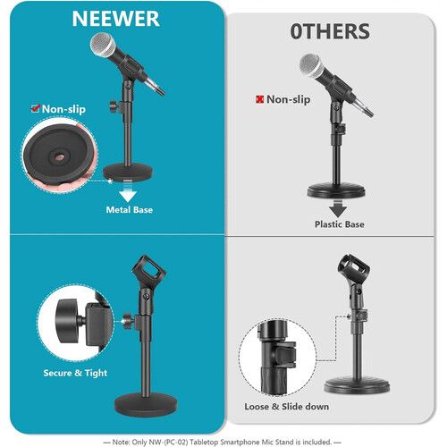 니워 Neewer Tabletop Iron Base Microphone Stand