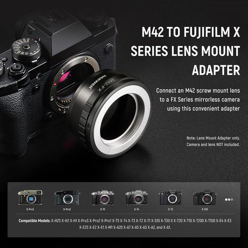 니워 Neewer M42 Lens to FUJIFILM X-Mount Camera Lens Adapter