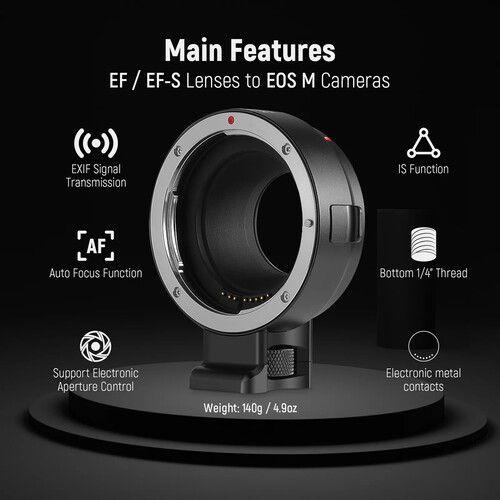 니워 Neewer EF/EF-S Lens to EOS M Camera Lens Mount Adapter