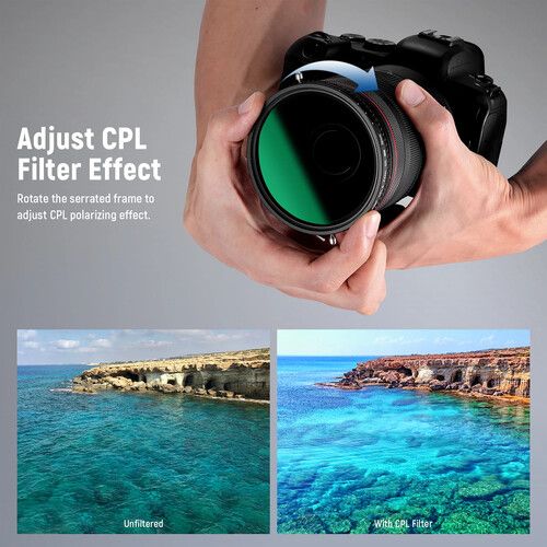 니워 Neewer 2 in 1 Variable ND Filter and CPL Filter (82mm, 1 to 5-Stop)