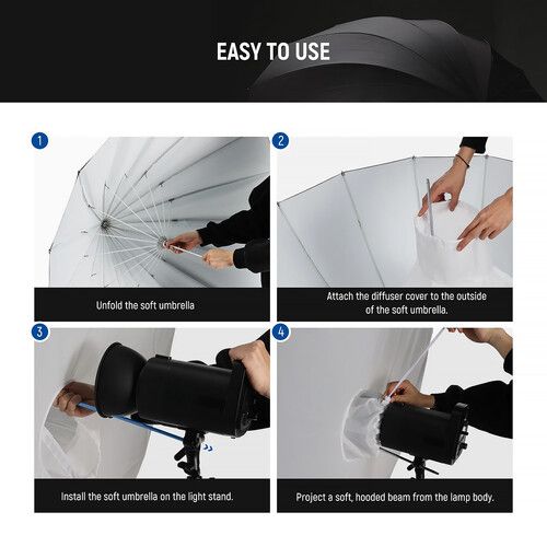 니워 Neewer NS1U Parabolic Reflective Umbrella with Diffuser (41