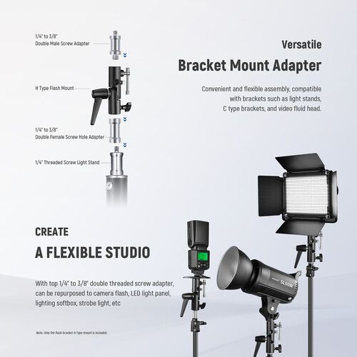 니워 Neewer H-Type Mount Camera Flash Bracket (2-Pack)