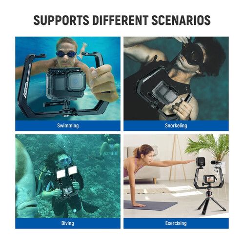 니워 Neewer AC001 Underwater Diving Rig for Action Camera (Silver)