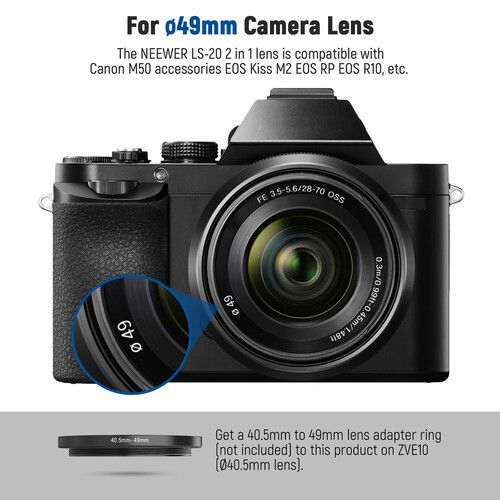 니워 Neewer 0.43x 2-in-1 Wide-Angle & Macro Lens Attachment (55mm)