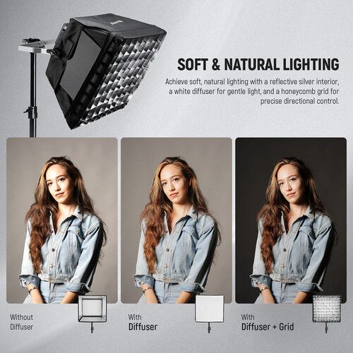 니워 Neewer Softbox Diffuser with Grid for RGB660 PRO LED Light Panel