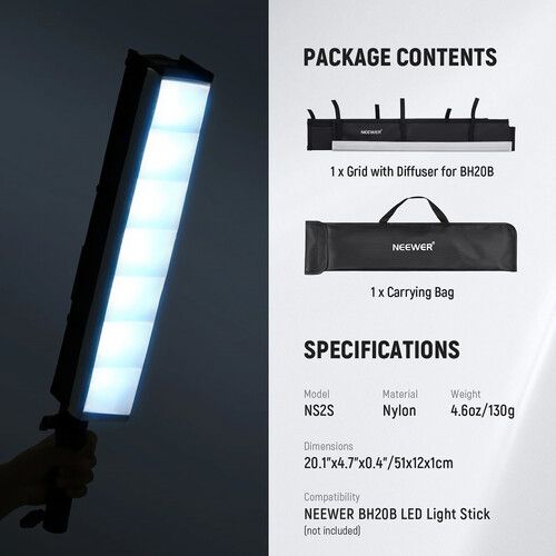 니워 Neewer NS2S Grid Softbox for BH20B LED Tube Light (20 x 4.7