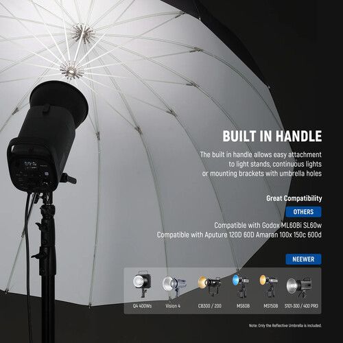 니워 Neewer NS1U Parabolic Reflective Umbrella with Diffuser (65