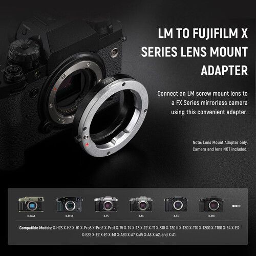 니워 Neewer Leica M Lens to FUJIFILM X-Mount Camera Lens Adapter