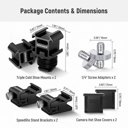 니워 Neewer Camera Hot Shoe Mount Adapter Kit (8-Pieces)