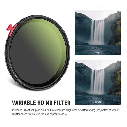 니워 Neewer Variable ND Filter (77mm, 1 to 9-Stop)