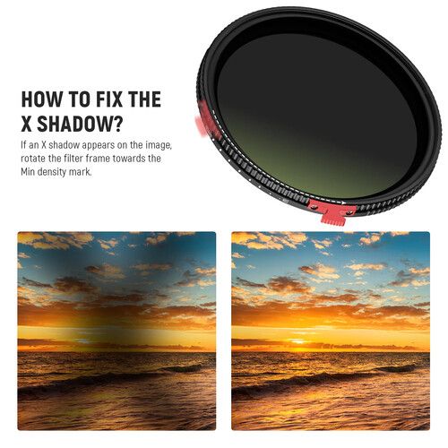 니워 Neewer Variable ND Filter (77mm, 1 to 9-Stop)