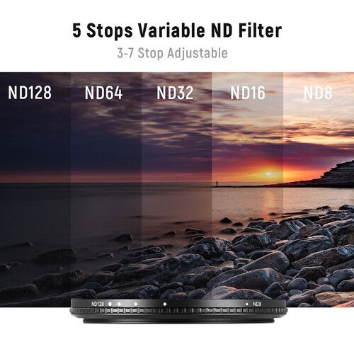 니워 Neewer HD Variable ND Filter (77mm, 3 to 7-Stops)