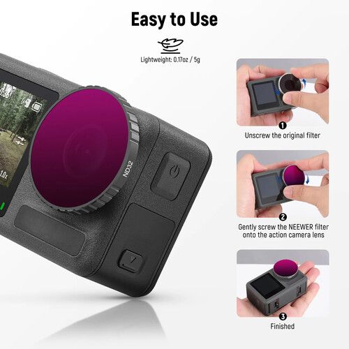 니워 Neewer FL-A3 CPL/ND Filter Kit for DJI Osmo Action 3