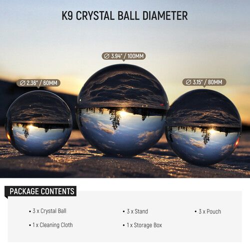 니워 Neewer K9 Photography Crystal Ball Set (60/80/100mm)