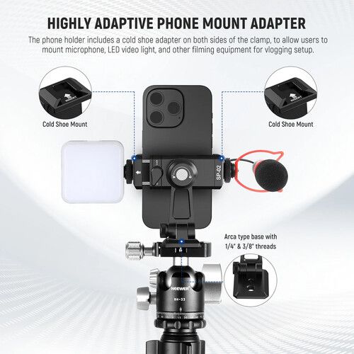 니워 Neewer SP-02 Smartphone Holder Tripod Mount Adapter