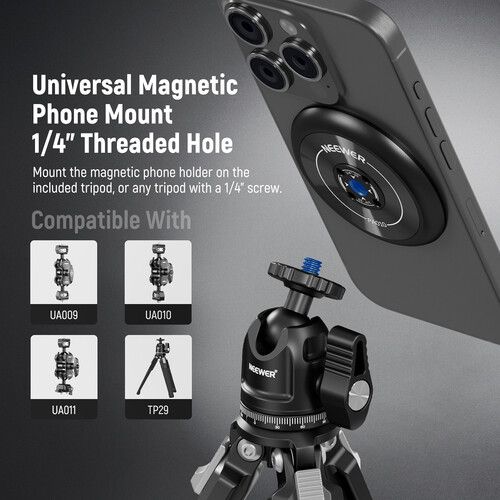 니워 Neewer Metal Tabletop Mini Tripod with MagSafe Mount